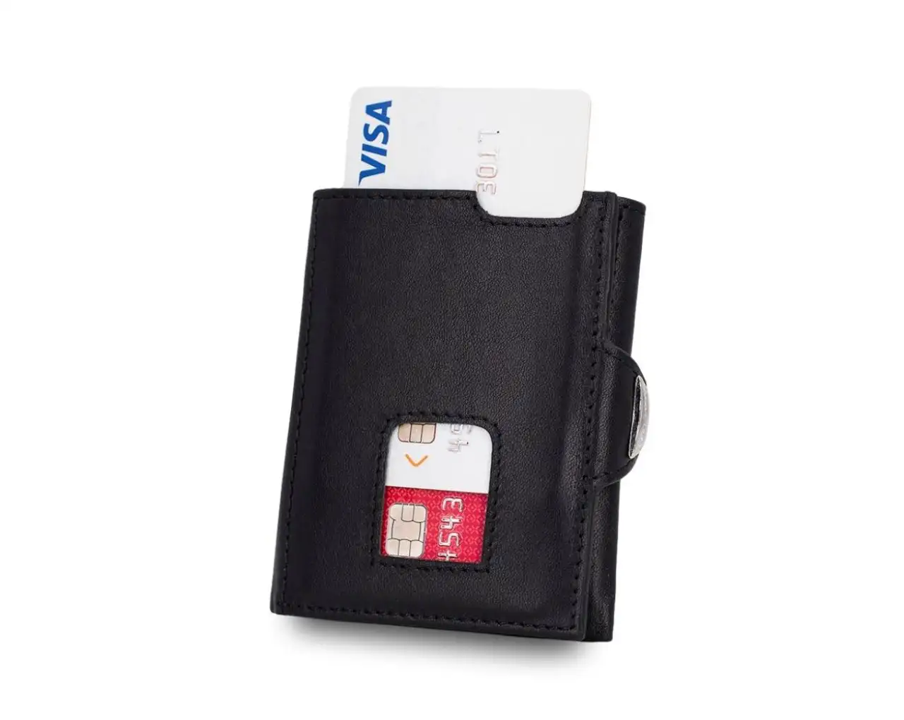 Slim Wallet, Echtlederwallet mit RFID Schutz und Münzfach